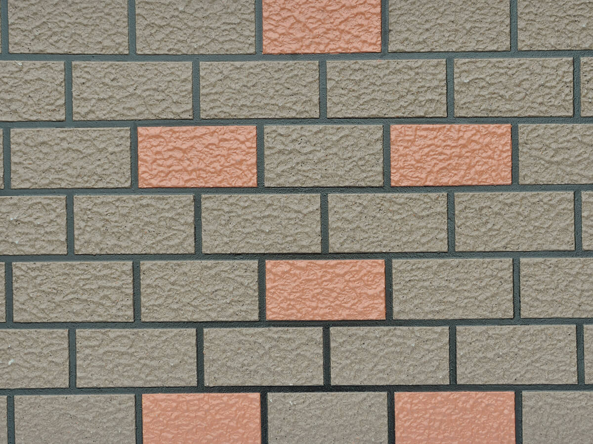 灰色仿砖跳色跳桔红色